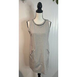 Loft Striped Sleeveless Tunic Dress With Pockets XS Cotton Blend